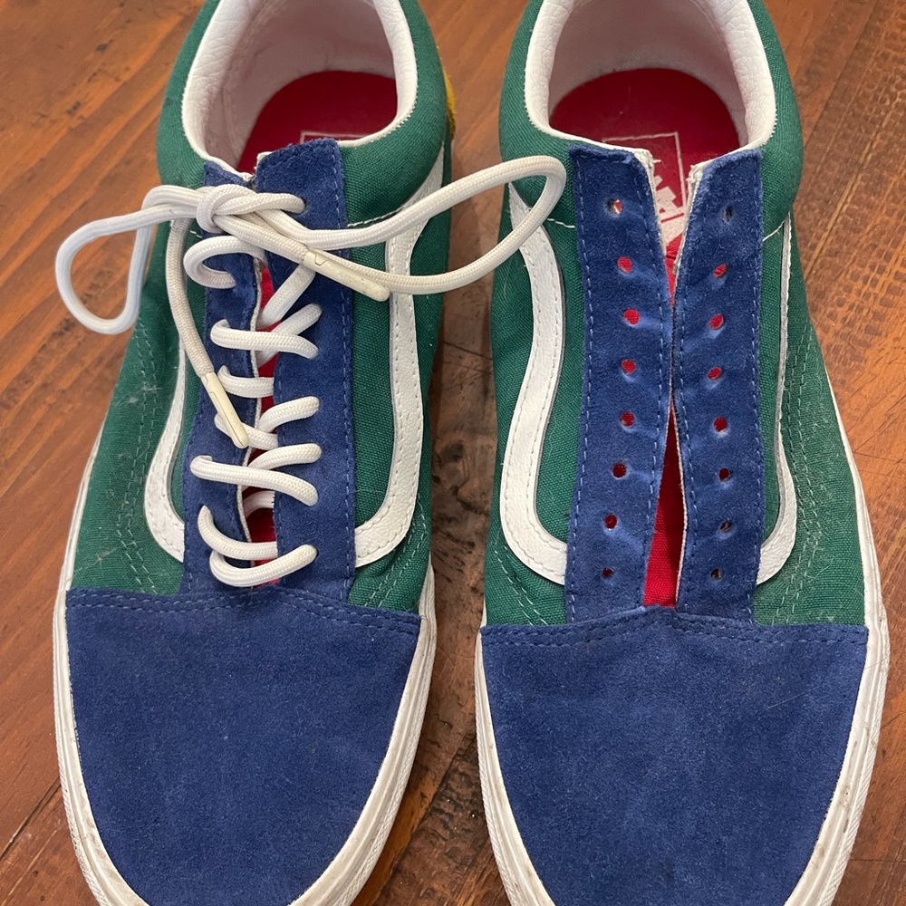 Vans Men's Green and Blue Sneakers
